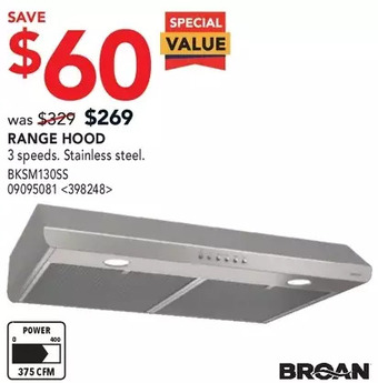 RONA Broan range hood offer