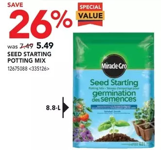 RONA Miracle-gro seed starting potting mix offer