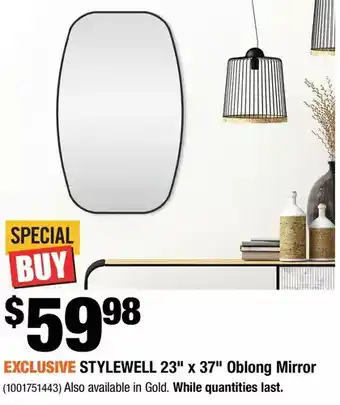 Home Depot Stylewell 23" x 37" oblong mirror offer