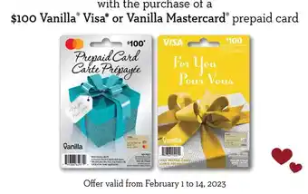 Giant Tiger $100 vanilla visa or vanilla mastercard prepaid card offer