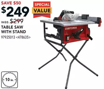 RONA Table saw with stand offer