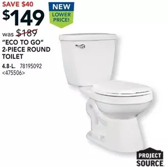 Lowe's Eco to go 2-piece round toilet offer