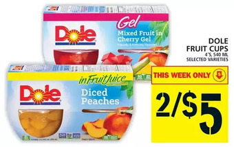 Food Basics Dole fruit cups offer