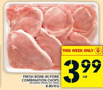 Food Basics Fresh bone-in pork combination chops offer