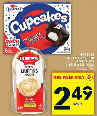 Food Basics Hostess snack cakes or dempster's english muffins offer