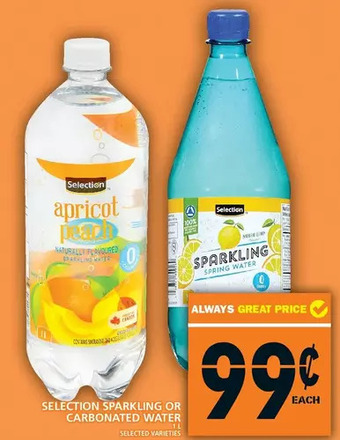 Food Basics Selection sparkling or carbonated water offer