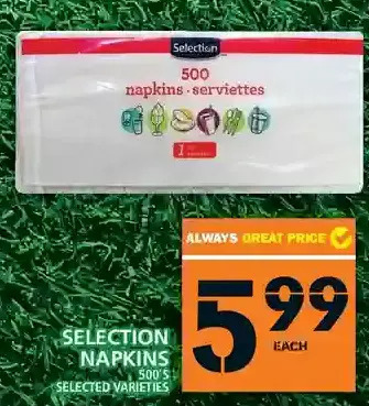 Food Basics Selection napkins offer