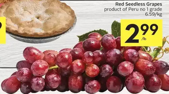 Foodland Red seedless grapes offer