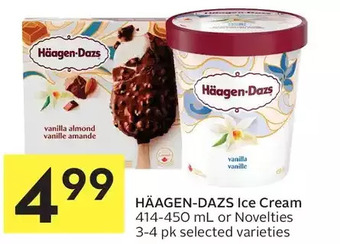 Foodland Häagen-dazs ice cream or novelties offer
