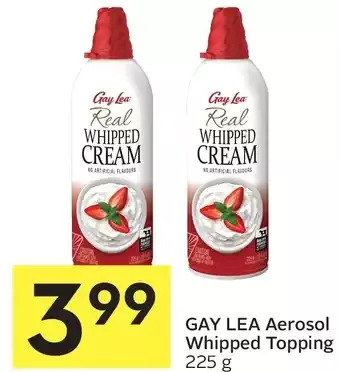 Foodland Gay lea aerosol whipped topping offer