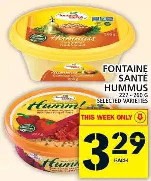 Food Basics Fontaine sante hummus offer