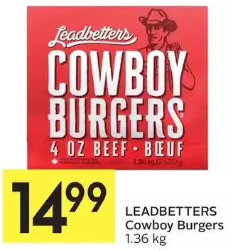 Foodland Leadbetters cowboy burgers offer