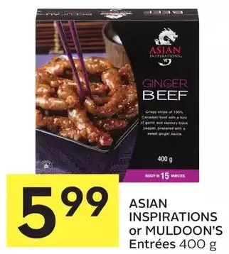 Asian inspirations or muldoon's entrées