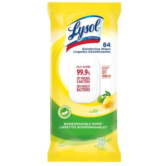 Staples Lysol biodegradable disinfecting wipes offer