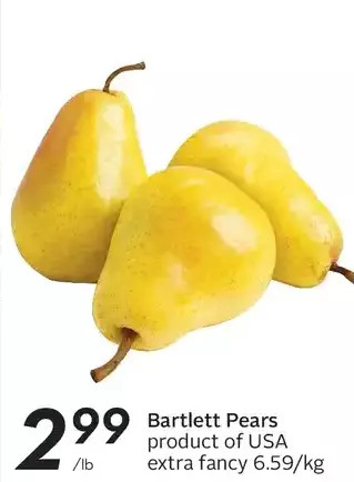 Sobeys Bartlett pears offer