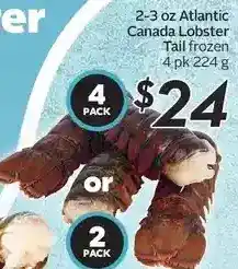 Sobeys 2-3 oz atlantic canada lobster tail offer