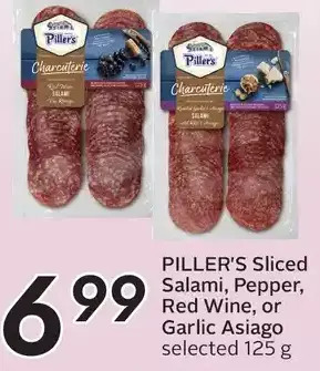 Sobeys Piller's sliced salami, pepper, red wine, or garlic asiago offer