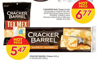 Sobeys Cracker barrel cheese or shreds offer