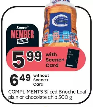 Sobeys Compliments sliced brioche loaf offer
