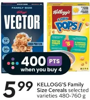 Sobeys Kellogg's family size cereals offer
