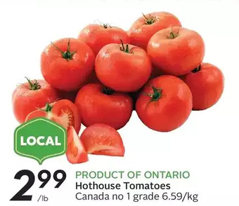 Sobeys Hothouse tomatoes offer