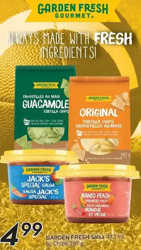 Sobeys Garden fresh salsa or chips offer
