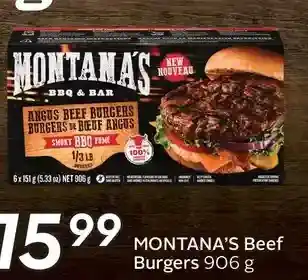 Sobeys Montana's beef burgers offer