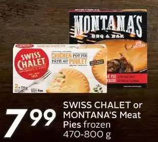 Sobeys Swiss chalet or montana's meat pies offer