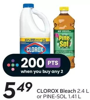 Sobeys Clorox bleach or pine-sol offer