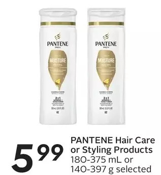 Sobeys Pantene hair care or styling products offer