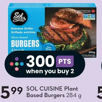 Sobeys Sol cuisine plant based burgers offer