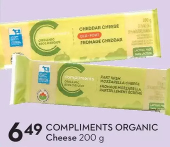 Sobeys Compliments organic cheese offer