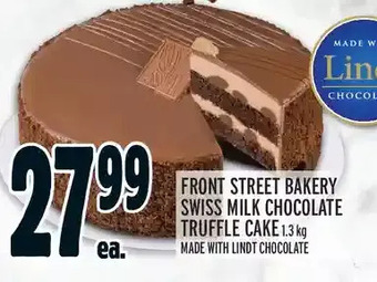 Metro Front street bakery swiss milk chocolate truffle cake offer