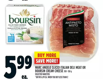 Metro Marcangelo sliced italian deli meat or boursin cream cheese offer