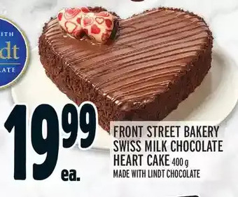 Metro Front street bakery swiss milk chocolate heart cake offer