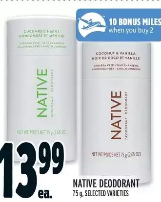 Metro Native deodorant offer