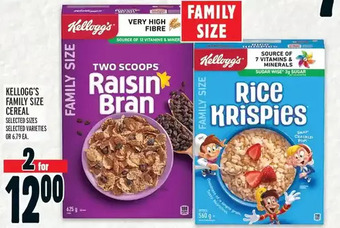 Metro Kellogg's family size cereal offer