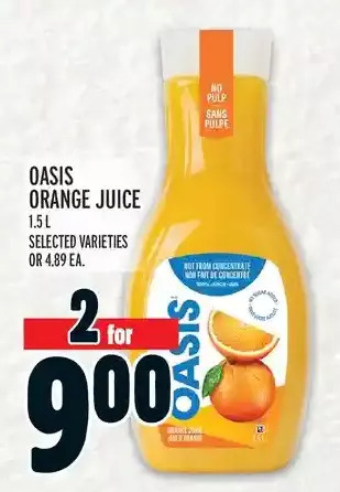 Metro Oasis orange juice offer