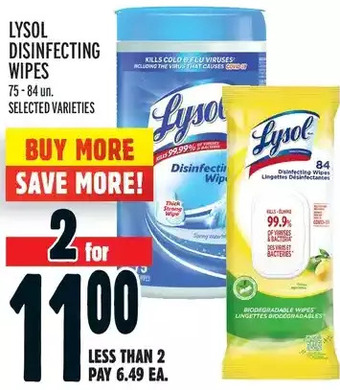 Metro Lysol disinfecting wipes offer