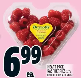 Metro Heart pack raspberries offer
