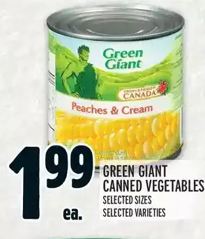 Metro Green giant canned vegetables offer