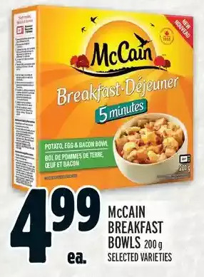 Metro Mccain breakfast bowls offer