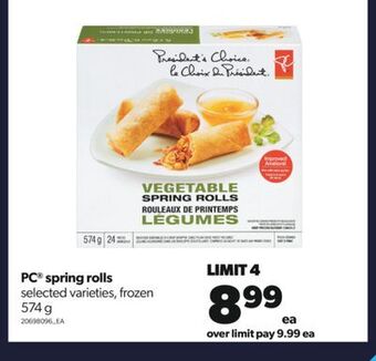 Real Canadian Superstore Pc® spring rolls, 574 g offer