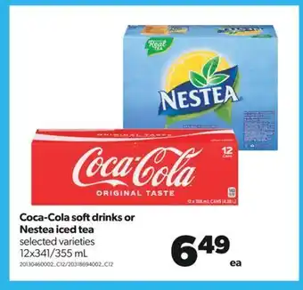 Real Canadian Superstore Coca-cola softdrinks or nestea iced tea, 12x341/355 ml offer