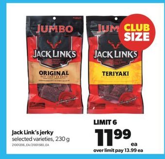 Real Canadian Superstore Jack link's jerky, 230 g offer