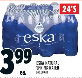 Metro Eska natural spring water offer