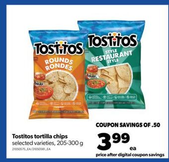 Real Canadian Superstore Tostitos tortilla chips, 205-300 g offer