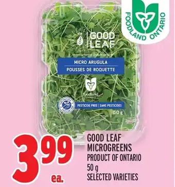 Metro Good leaf microgreens offer