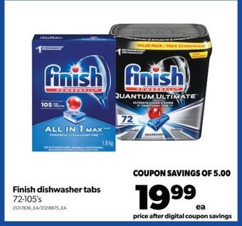 Real Canadian Superstore Finish dishwasher tabs, 72-105's offer