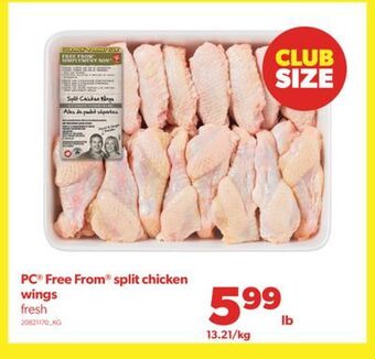 Real Canadian Superstore Pc® free from® split chicken wings offer
